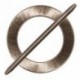 THREAD-COVERED ROUND BROOCH