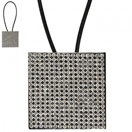 MAGNET CARRE STRASS-CUIR