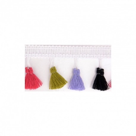 FRANGE POMPONS MULTICOLORE