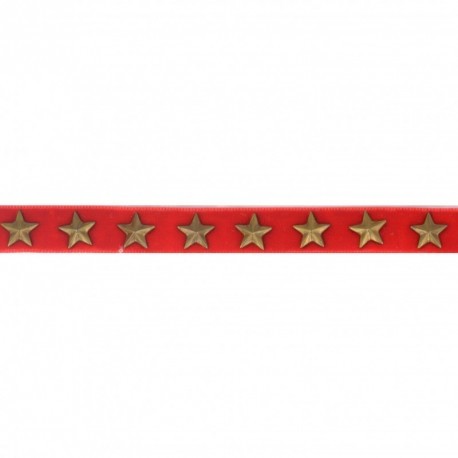 AUFBÜGELB.SAMTBAND+STERNE