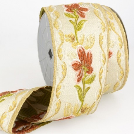 GALON JACQUARD FLEURS 90MM