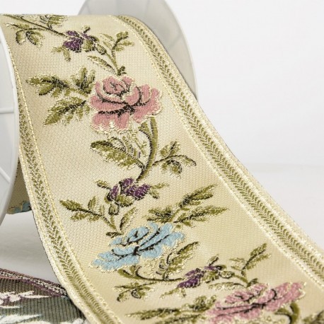 GALON JACQ FLEURS 90MM