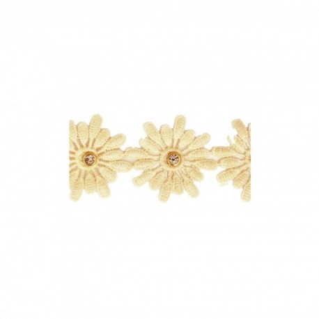 GUIPURE FLEURS STRASS
