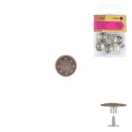 BOUTONS JEANS 17MM*6 SETS