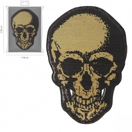 XL MOTIF SEQUIN SKULL 15X21CM