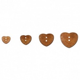 FLOWERY HEART WOOD BUTTON