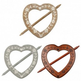 ENGRAVED HEART BROOCH X6