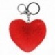 POMPON PORTE CLE COEUR 8CM