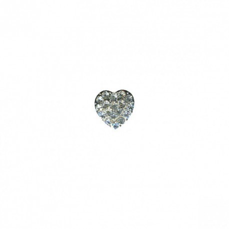 RHINESTONE BUTTON HEART