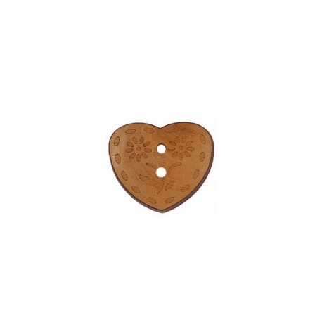 FLOWERY HEART WOOD BUTTON