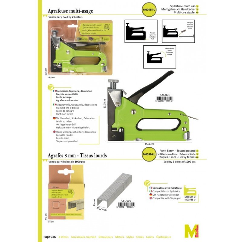 Agrafeuse multi-usage tissu