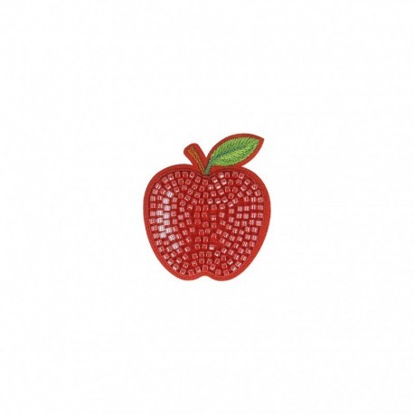 M PATCH APPLE WITH PEARLS