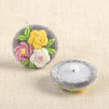 VELVET FLOWER BUTTON *2