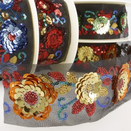 FLOWER SEQUINS TRIM