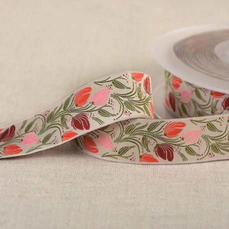 JACQUARD BORTE MIT BLUMEN