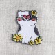 S MOTIF CAT WITH FLOWERS