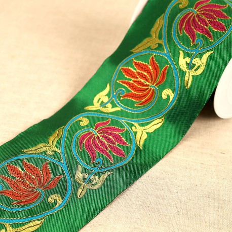 GALON JACQUARD FEUILLES ARABESQUES