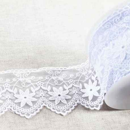 TULLE BRODE EDELWEISS MAT