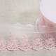 TULLE BRODE FLEURS FESTONNEES MAT