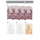 TULLE BRODE FLEURS FESTONNEES BRILLANT