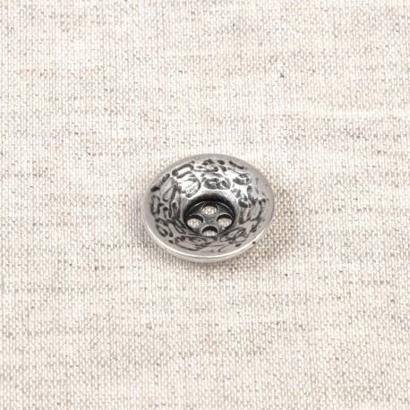 BOUTON METAL ARGENT VIEIL
