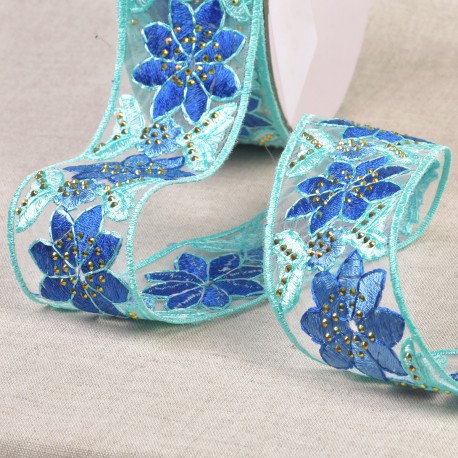 GALON BRODÉ FLEURS