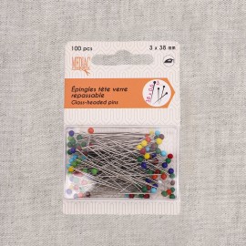 EPINGLES TETE VERRE COULE