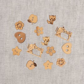 BOUTONS BOIS DÉCOUPÉS