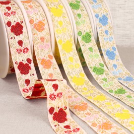 GALON JACQUARD ROSES