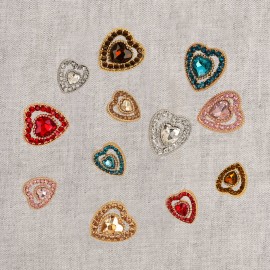 BOUTON COEUR STRASS 16X17