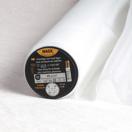 TOILE THERMOCOLLANTE NON TISSEE ARMEE 45G/M2
