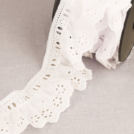 BRODERIE FRONCEE SUR PASSE RUBAN