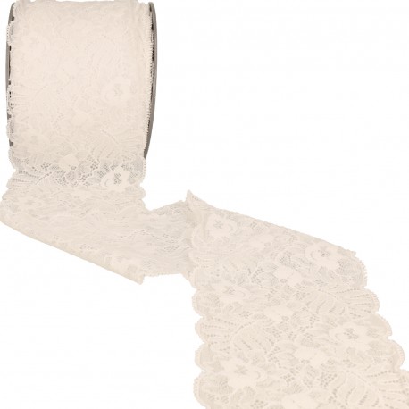 DENTELLE ELASTIQUE FLEURS ET FEUILLES