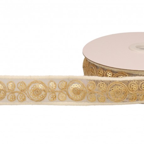 GALON BRODÉ PAILLETTES