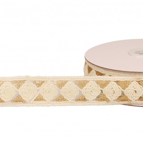 GALON BRODÉ PAILLETTES