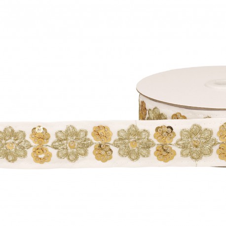 GALON BRODÉ PAILLETTES