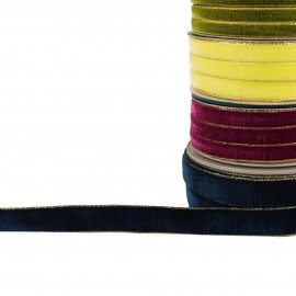 RUBAN VELOURS LISIERES OR