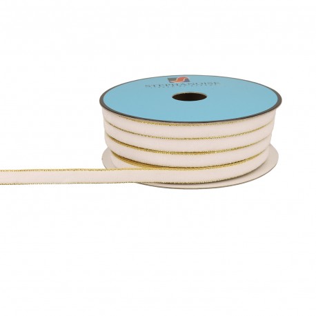 RUBAN VELOURS LISIERES OR